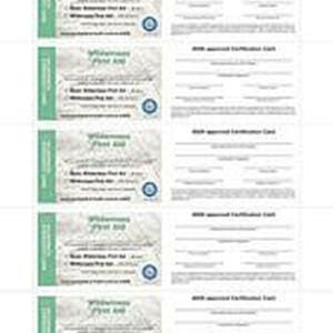 ASHI Wilderness First Aid Certification Cards (Set of 5, 2018 Version)