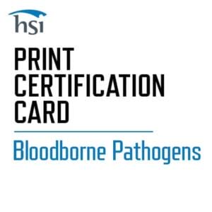 HSI Bloodborne Pathogens (BBP) Print Certification Card (Sheet of 5)